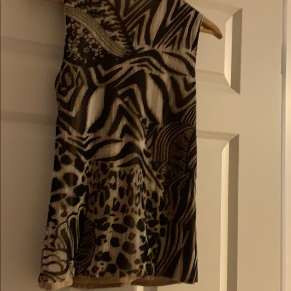 Sleeveless animal & flower print lined top size 4 - Picture 6 of 7